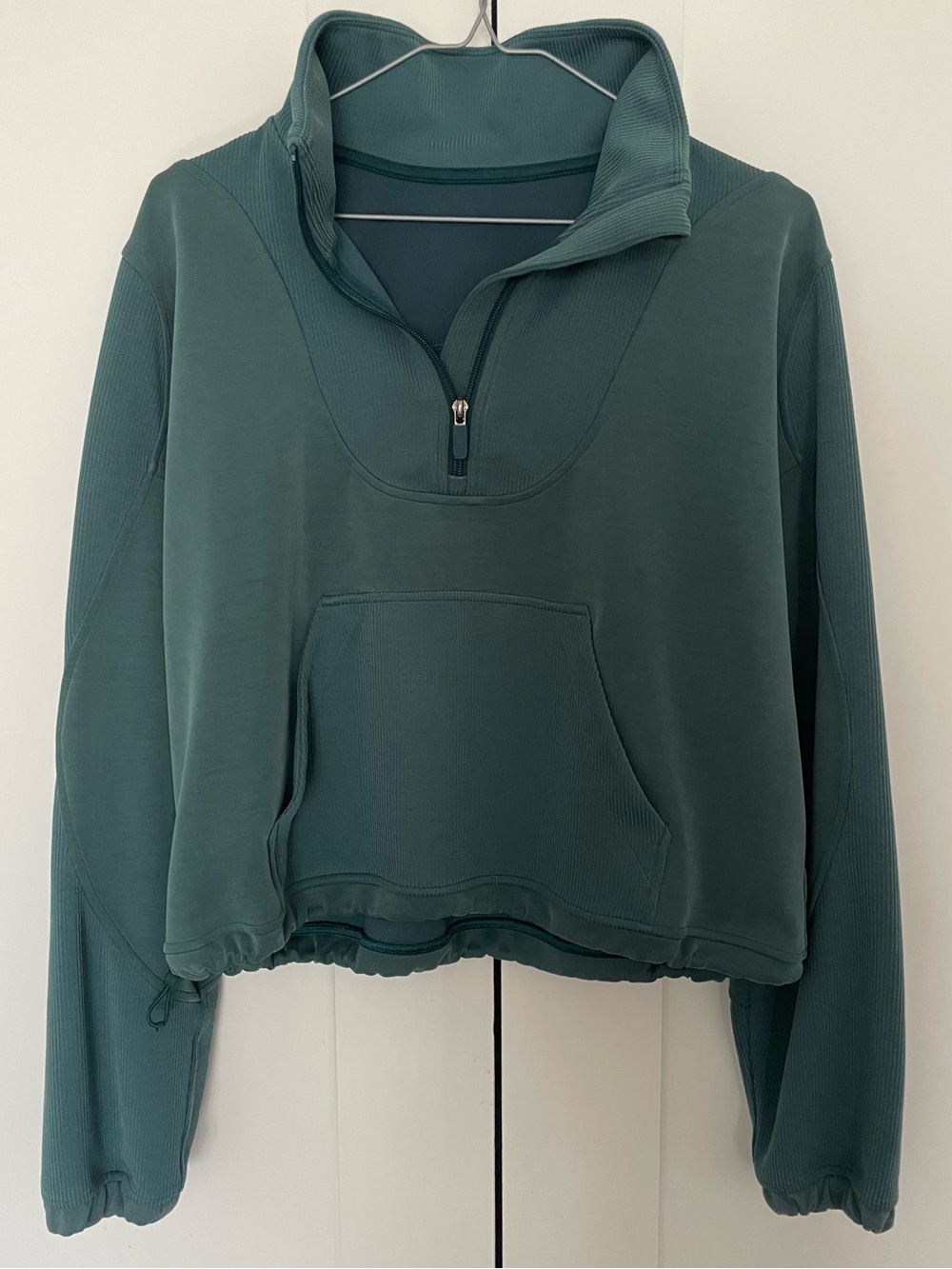 Lululemon Brushed Softstreme Ribbed Half-Zip Size 8 Green Jasper